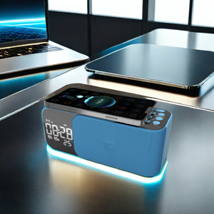 Altavoz de carga inalámbrico Hi-Fi multifuncional 8 en 1 6W con reloj despertador con luz nocturna LED Salida de Puerto tipo C de FM 10W - Product Image 6
