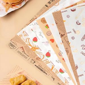 卸売カスタム印刷食品グレード28gsm 40gsm 60gsmグリースプルーフベーキングサンドイッチバターワックスコーティングパティバーガーラッピングペーパー - Product Image 6