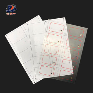 A4 2X5 Layout 13.56Mhz HF and <strong>UHF</strong> Transparent PVC RFID <strong>Inlay</strong> Sheet for Card Making - Product Image 2
