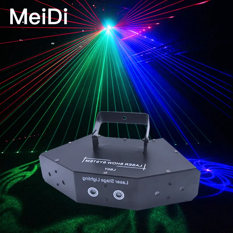 Lampu panggung LED Laser untuk dansa, lampu panggung pesta disko, lampu Laser lantai dansa LED, pemindai 6 mata