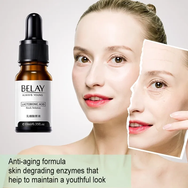 10ml Ácido Lactobiônico Diminuir Os Poros Soro Pore Perfeição Instantânea Hidratante Clareador Anti-envelhecimento de Controle de Óleo Soro Facial