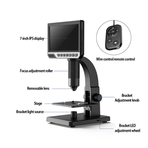 Microscopio óptico 7 pulgadas HD pantalla grande 2000 veces microscopio Digital 1200W Pixel HD microscopio biológico - Product Image 3