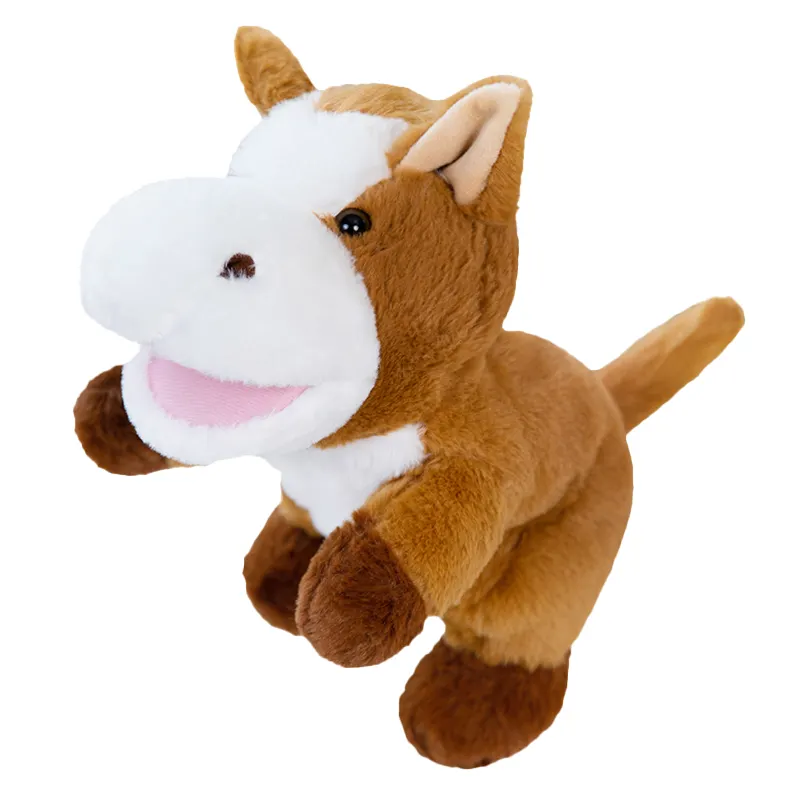 25cm Adorable créatif ferme Animal marionnette à main canard chien chiot mouton cochon vache peluche marionnette à main