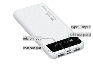 Portatile Mini 10000mAh Power Bank da te Logo personalizzabile ricarica rapida ad alta capacità dispositivo sottile per telefono Micro USB ingresso 10W - Product Image 4