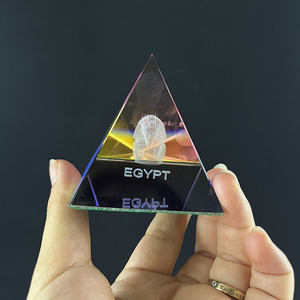 Set of Iridescent Rainbow Pyramid Crystal with Laser <strong>Egypt</strong> Pharaoh MH-F0593 - Product Image 5
