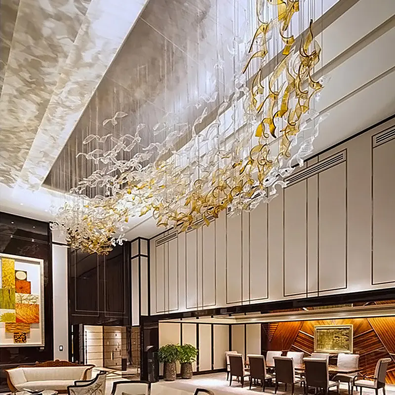 Otel lobisi avizesi yaratıcı otel aydınlatma lobi resepsiyon kristal ışık özel satış kum masa