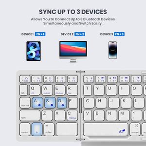 Fábrica toda venda grande tamanho dobrável teclado sem fio portátil couro caso capa moda design teclado dobrável com <span class=keywords><strong>touchpad</strong></span>