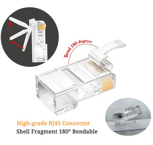 UTP RJ45 Cat6 utp 8 p8c connettori presa ethernet 8 pin cavo di rete cat 6 passa attraverso la spina modulare RJ 45 - Product Image 3