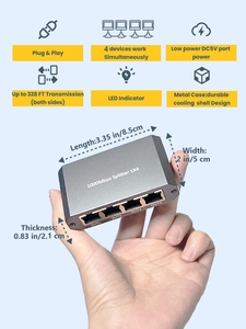 COWIN 4端口千兆以太网分离器集线器网络交换机，适用于4台同时工作的设备互联网交换机以太网 - Product Image 3