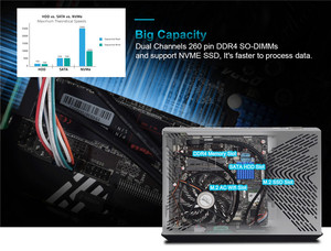 HYSTOU Escritorio de juegos PC Intel Core I5 9400F ganar 10 Pro Wifi BT Mini computadora - Product Image 5