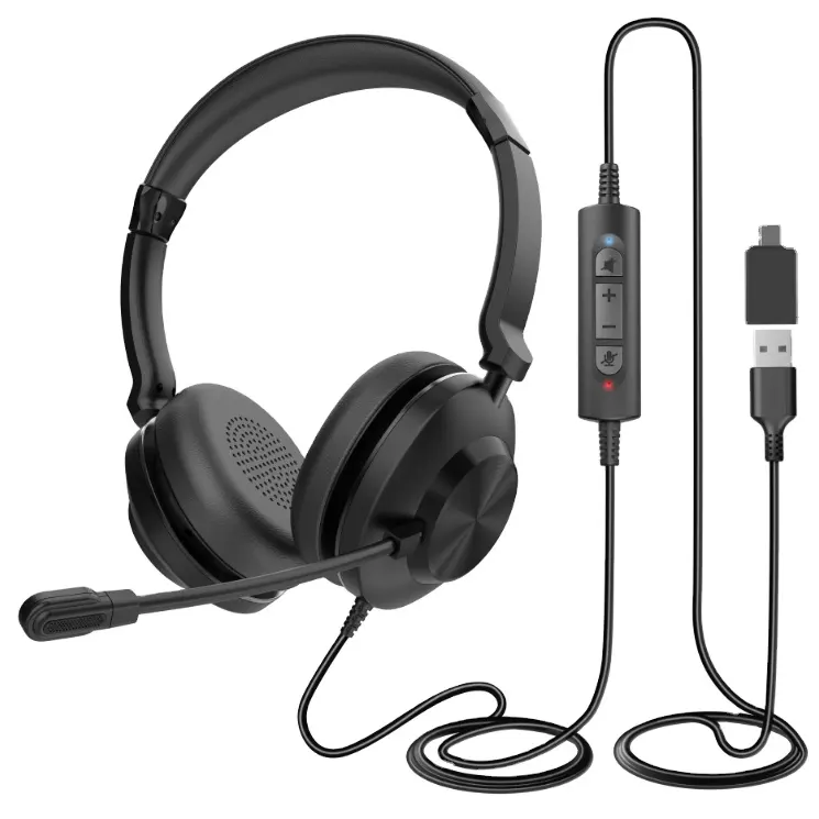 Fones de ouvido Hifi para escritório, headset de alta qualidade com fio, jogo de música, jogos, som estéreo de baixo duplo, mais vendidos da moda