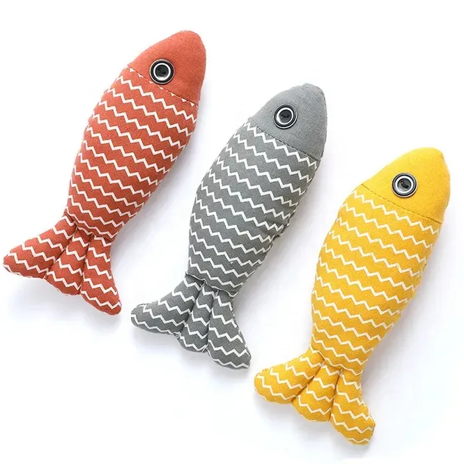2024 Newest Indoor Interactive Soft Plush Cat Fish Toys High Quality Floppy Fish Cat Toy