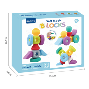 High Quality Children <strong>Put</strong> <strong>Together</strong> Soft Rubber Building Blocks Set Silicone Educational <strong>Toy</strong> Set 13pcs - Product Image 1