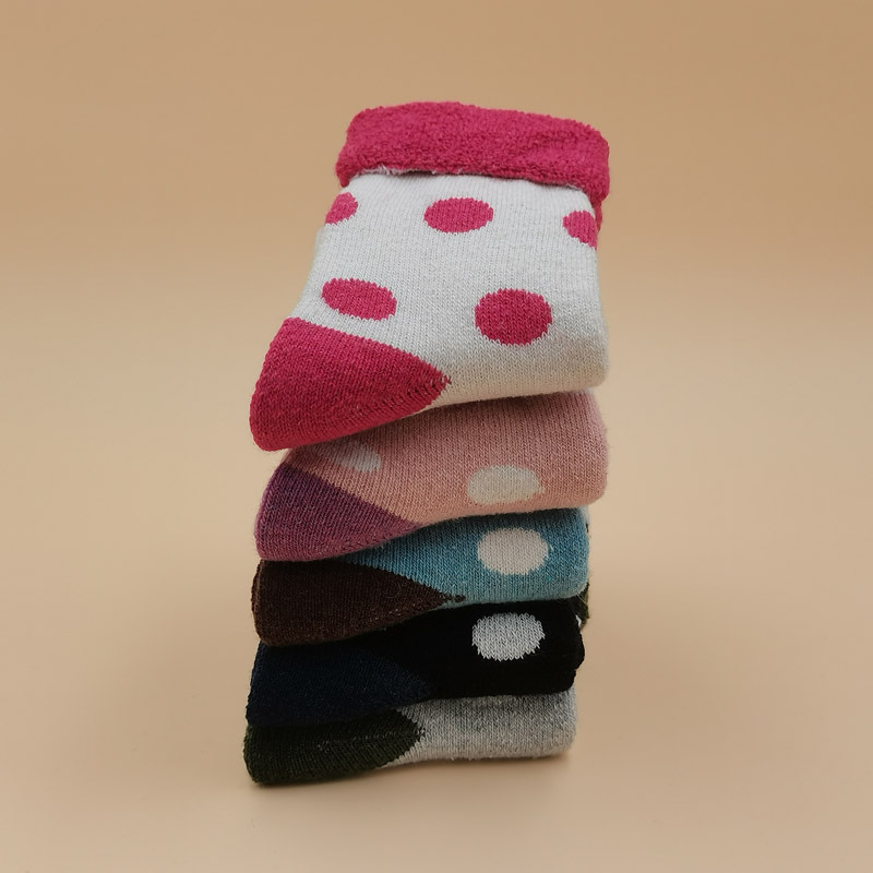Womens terry turn-over polka dot