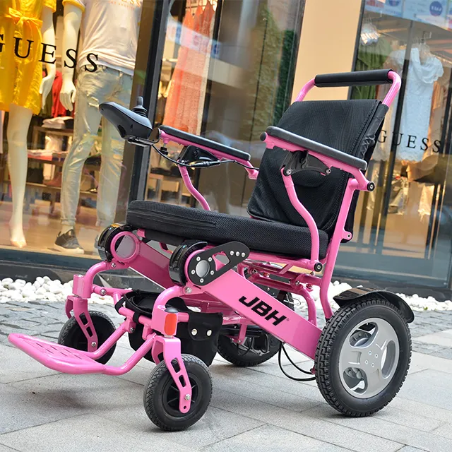 2024 Model Fold & seyahat hafif elektrikli tekerlekli sandalye Motor motorlu tekerlekli sandalyeler güç tekerlekli sandalye havacılık seyahat güvenli