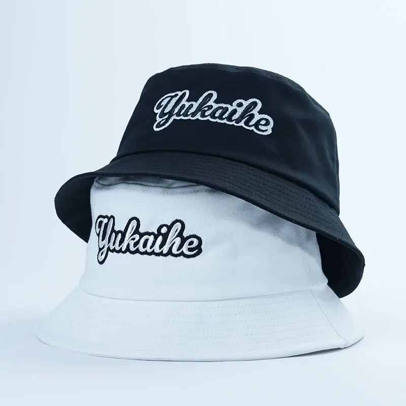 새로운 디자인 솔리드 사용자 정의 로고 낚시 모자 도매 자수 100% 면 차양 버킷 모자