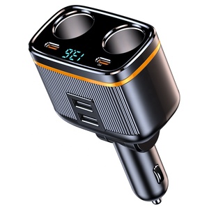 C27汽车充电器2插座点烟器分路器适配器145瓦双USB C 12V/24V 45W PD快速充电发光二极管电压显示器 - Product Image 1