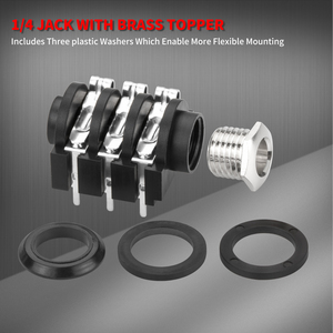 PCB paneli dağı 1/4 "6.35mm kadın Stereo jak soket ses Jack konnektörü 6 Pin DC Jack fişi gitar efektörler - Product Image 2