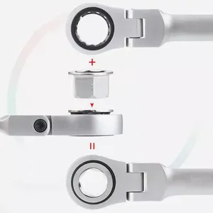 GTYPROカスタマイズ可能なOEMツールセット15個エクストラロングラチェットレンチフレキシブルヘッドマルチ仕様ソケットツールキット最小 - Product Image 4