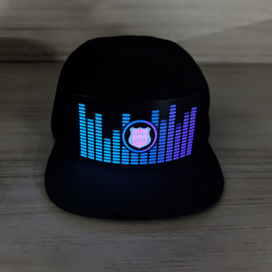 <strong>New</strong> York <strong>New</strong> Style Electroluminescent Panel <strong>Cap</strong> with Snap Button Sound Active <strong>EL</strong> <strong>Cap</strong> for Sports Casual Outdoor Use - Product Image 2