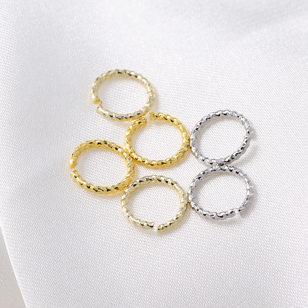 Mixed color, color-preserving genuine gold open ring