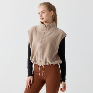 יצרן וסטים מפליז שרפה לנשים | רוכסן מלא | צווארון מדומה | שרוך קשירה | אין כיסים | מותג פרטי | יצרן ציוד מקורי, יצרן עיצוב מקורי | לוגו מותאם אישית - Product Image 2