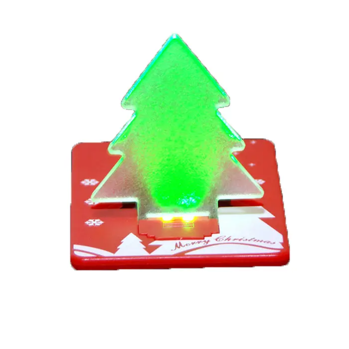 customized logo greeting cards mini pocket led christmas card light