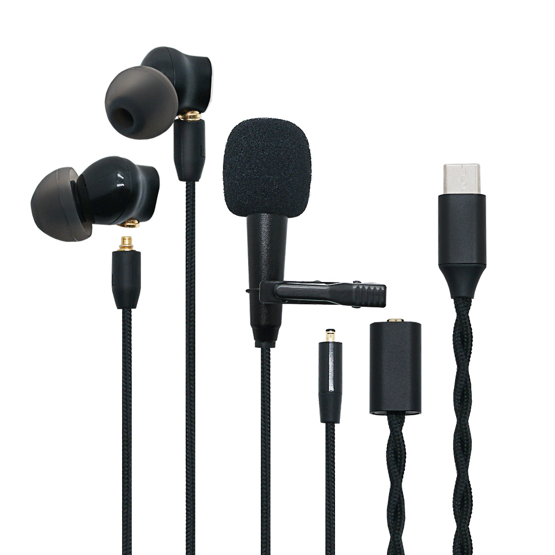 Écouteurs de type B avec câble pour casque de type C