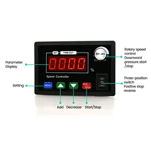 DC10-55V 40A Controller motore a corrente continua PWM velocità regolabile 4-bit Display digitale contagiri interruttore pulsante manopola regolazione della velocità - Product Image 3