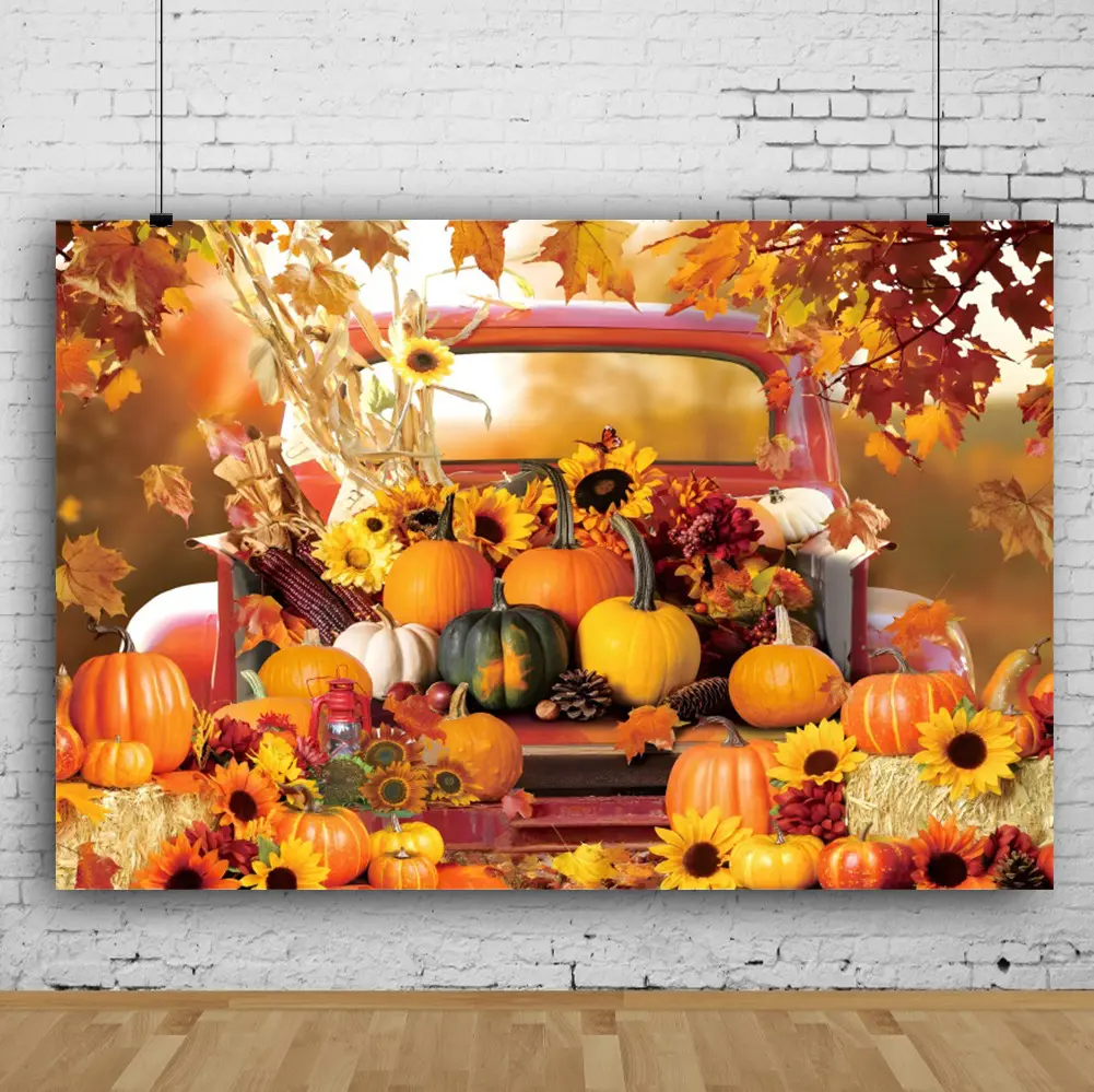 مواد صور خلفية قماشية لحفلة عيد الشكر وحصاد خريف النخيل وموسم حصاد الفاكهة