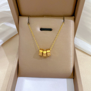 Geometric Animal Temperament Personality Minimalist Wind Furnace Real Gold Necklace Ins Clavicle <strong>Chain</strong> Woman