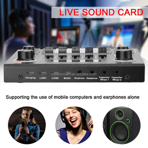 V9 SoundCard Audio Interface Usb Studio Recording External Connect Phone and <strong>Computer</strong> m Dj Karaoke Live Broadcast Sound Card
