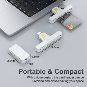 工厂多功能便携式USB 2.0 C型信用卡读卡器智能卡读卡器 - Product Image 3