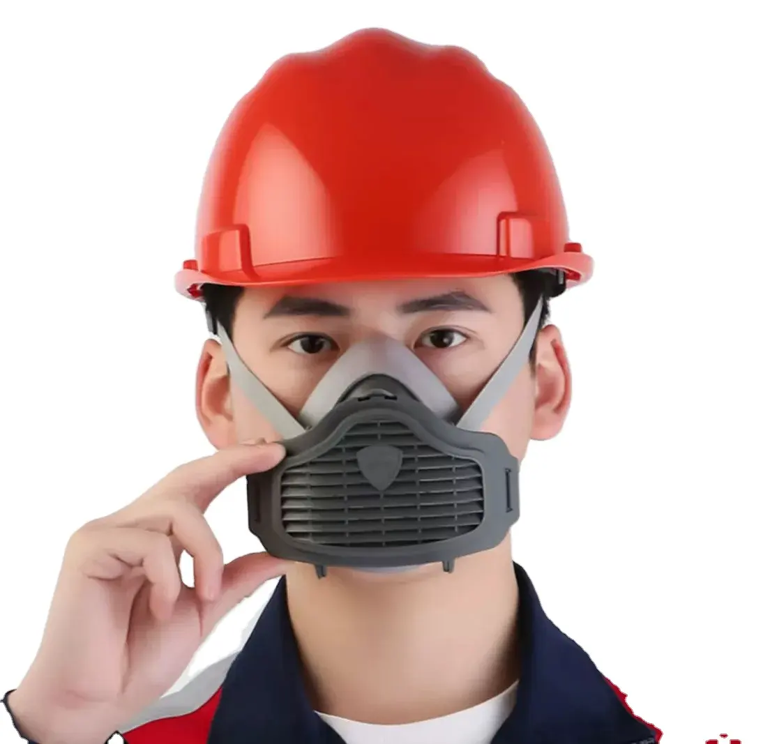Vente en gros de masque à gaz de sécurité anti-poussière pour mines de charbon Construction industrielle Masque à gaz respiratoire anti-poussière pour brouillard