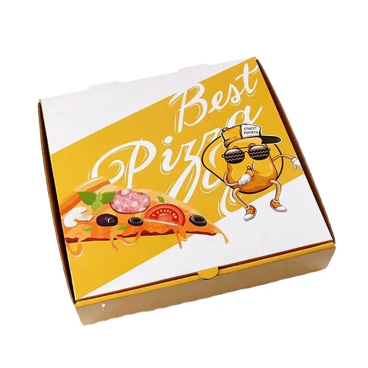 Vente en gros pas cher prix 10 12 13 14 16 24 pouces 10 pouces carton ondulé noir vente en gros boîte à pizza personnalisée avec logo
