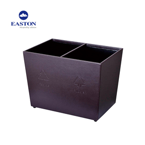 矩形回收室垃圾箱酒店客房皮革表面矩形垃圾箱分类 - Product Image 2