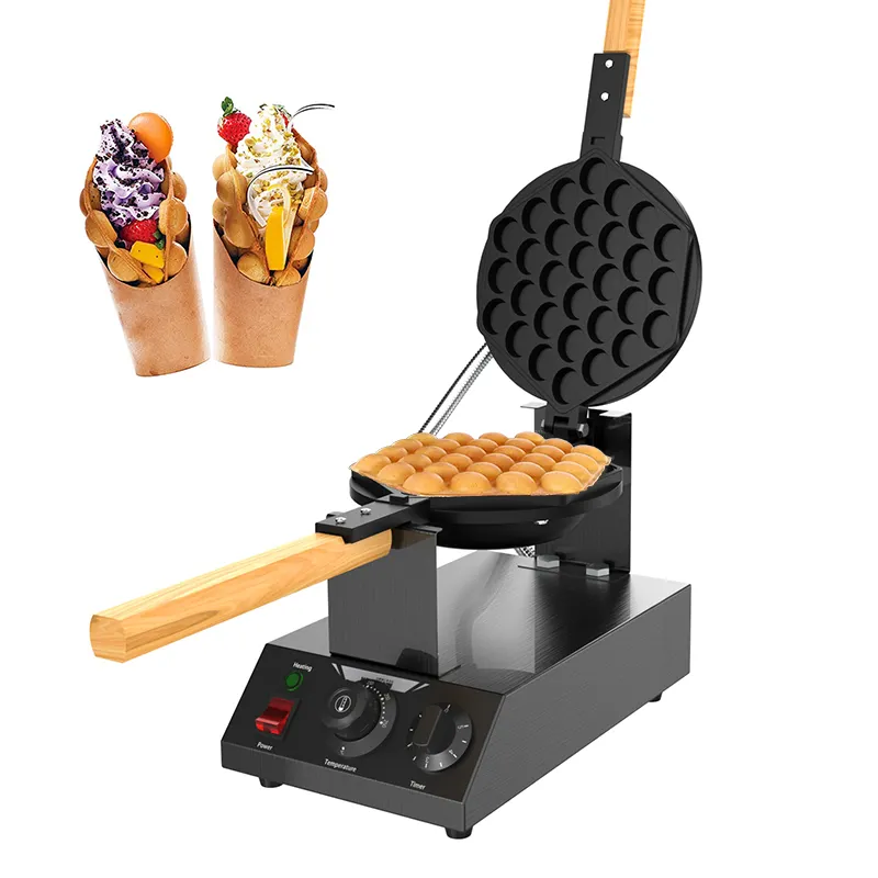 Máquina elétrica do fabricante do waffle da bolha do antiaderente Máquina comercial do petisco do padeiro do ferro do waffle do ovo
