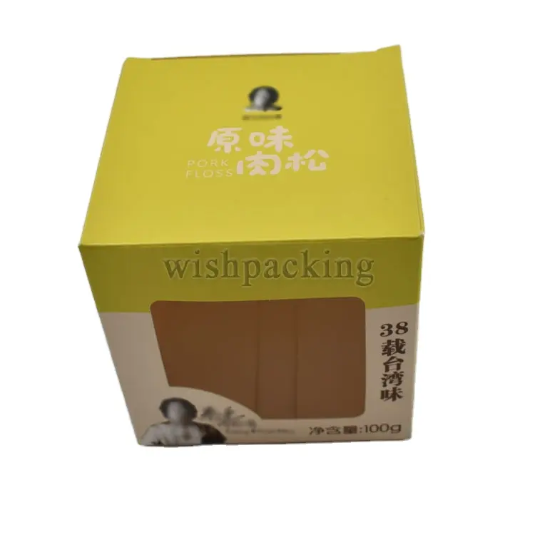 फैक्टरी प्रत्यक्ष अनुकूलित खाद्य पैकेजिंग बॉक्स पीवीसी स्पष्ट खिड़की के साथ मांस सोता पैकेजिंग कागज बॉक्स रोटी बॉक्स