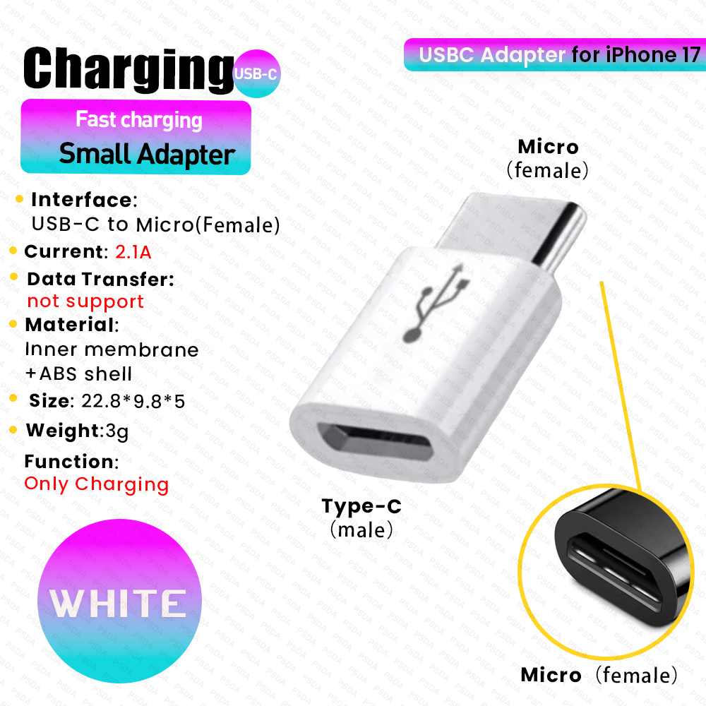 4-ADTYC003-Micro to Type-C White Charging