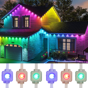Profilo esterno in alluminio permanente RGB pietra preziosa illuminazione natale LED Pixel nodo con programma o illuminazione programmabile