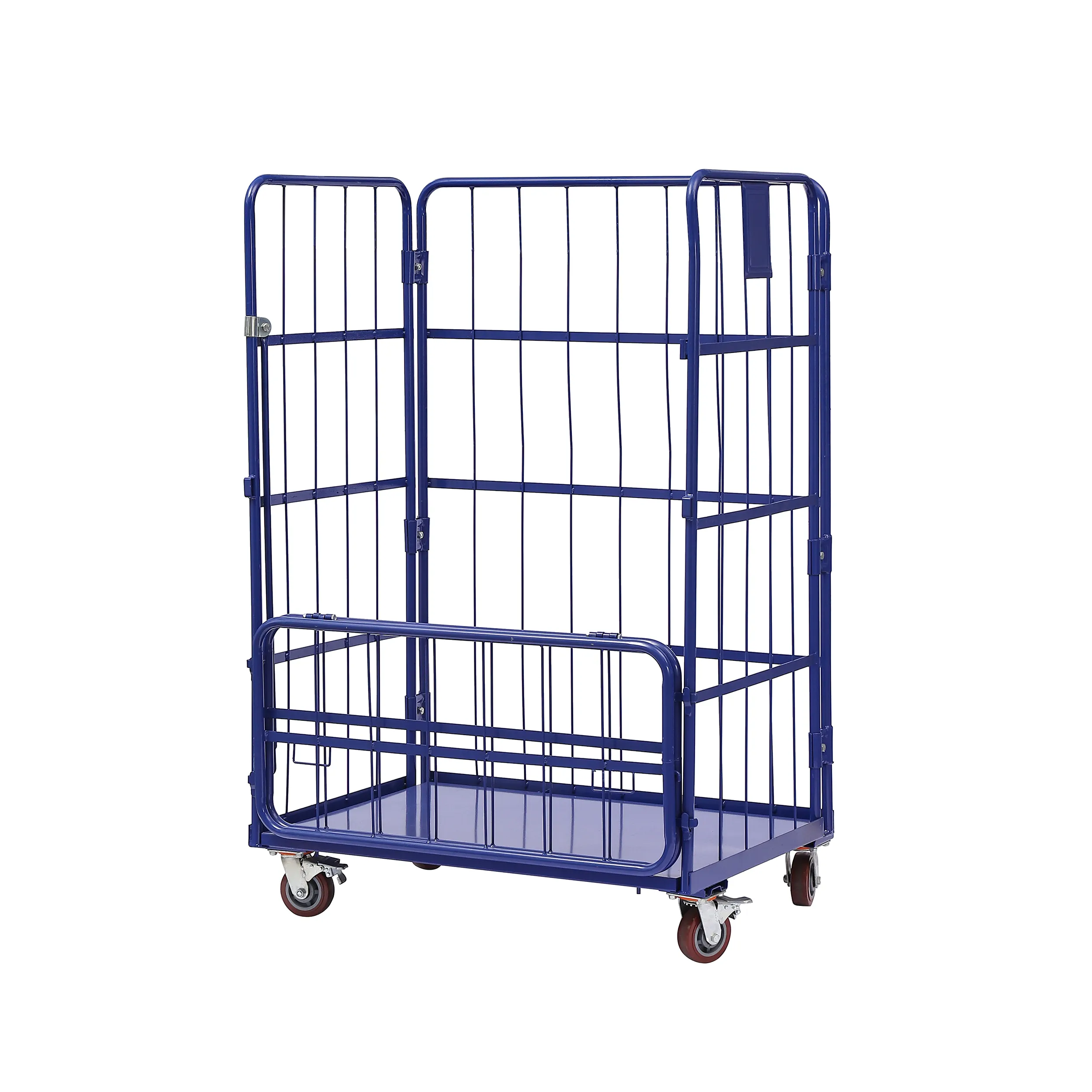 Global Factory all'ingrosso personalizzato pieghevole 4 lati 500 kg superficie verniciatura a polvere tavolo Roller Cage Cargo Trolley