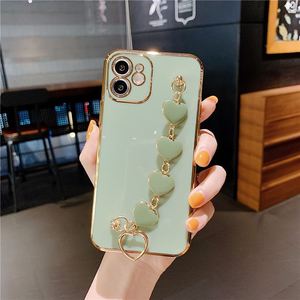 מארז עבור Redmi Electroplated יד שרשרת אהבת לב טלפון מקרה