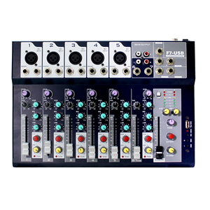 Mezclador de audio para grabación de sonido de estudio profesional T de 7 canales con interfaz de audio 5 micrófono Mono/entrada de línea/1 entrada estéreo