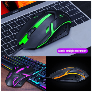 Juego de teclado y ratón luminoso con cable, teclado de oficina, juego de teclado y ratón de ordenador de escritorio español y ruso - Product Image 6