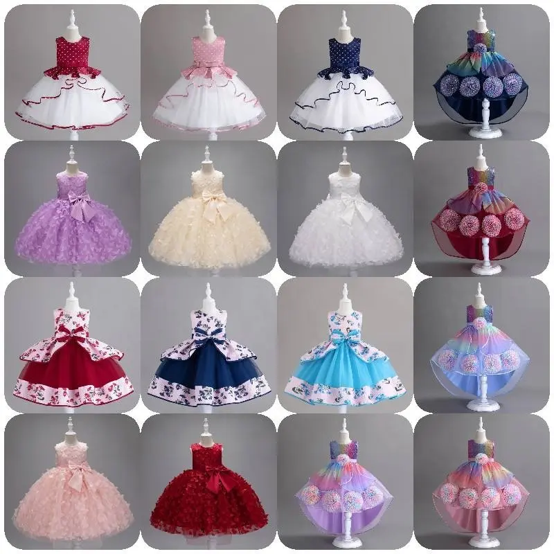 Big red children's skirt girl's skirt performance costume baby girl princess dress red dress one-year-old tutu skirt birthday