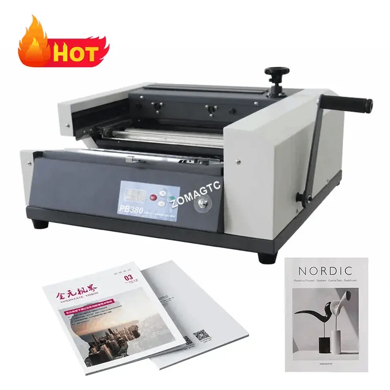 Fácil de Operação Livro Automático Colagem Binder Tabela Heat Up Glue Livro Encadernação Máquina Desktop Hot Melt Glue Encadernação Máquina