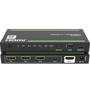 8K 60HZ HDMI Switch 3 HDMI <strong>Input</strong> +1 USB C <strong>Input</strong> HDMI <strong>Output</strong> for Home Theatre System