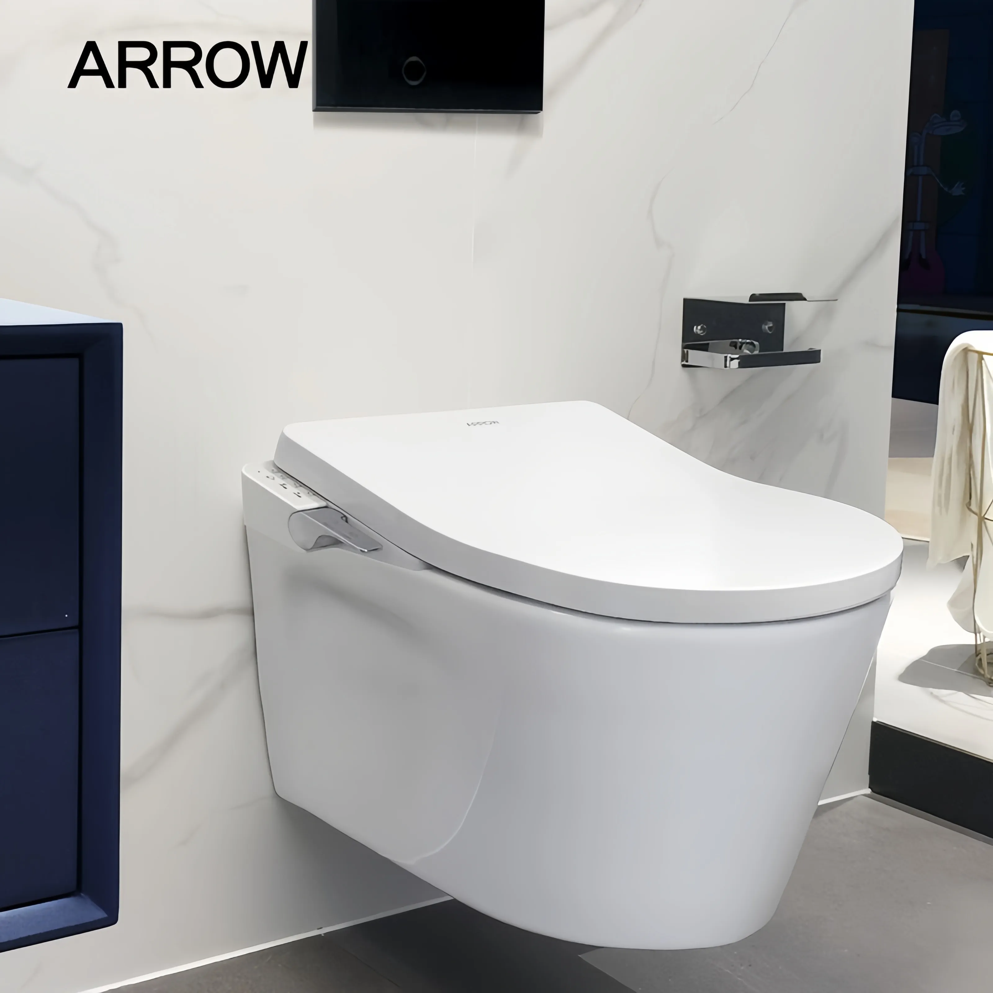 ARROW marque Foshan lavage toilette monobloc en céramique avec prix placard à eau chasse d'eau en céramique salle de bain Wc toilette suspendue au mur