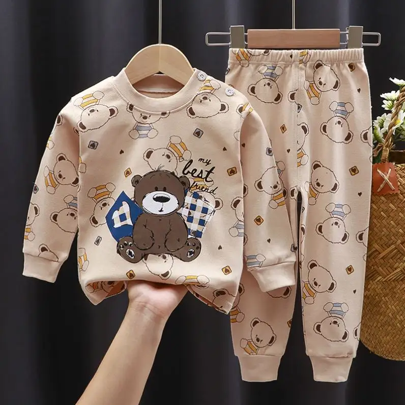 Vendita calda di abbigliamento per bambini primavera e autunno vestiti caldi per la casa dei cartoni animati pigiama per bambini