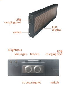 BL1248 Neues drahtloses APP-LED-Namensschild DIY Programmier bares Scrolling-Message Board Mini-LED-Display HD-Textziffern-Muster anzeige - Product Image 2